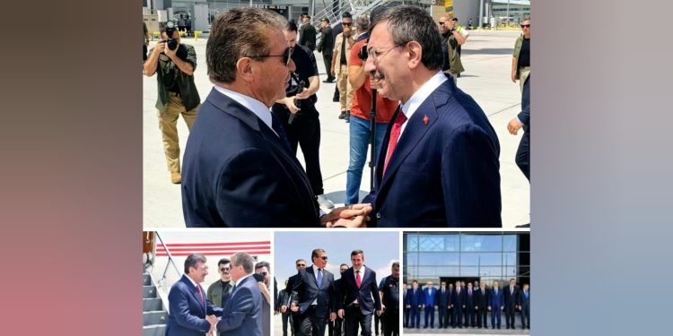 TC  Cumhurbaşkanı Yardımcısı Cevdet Yılmaz, temaslarda bulunmak üzere KKTC’ye geldi