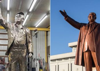 Trump’ın altın heykeli Kuzey Kore liderlerinin anıtlarına benzetildi