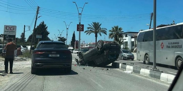 Girne’de korkutan kaza