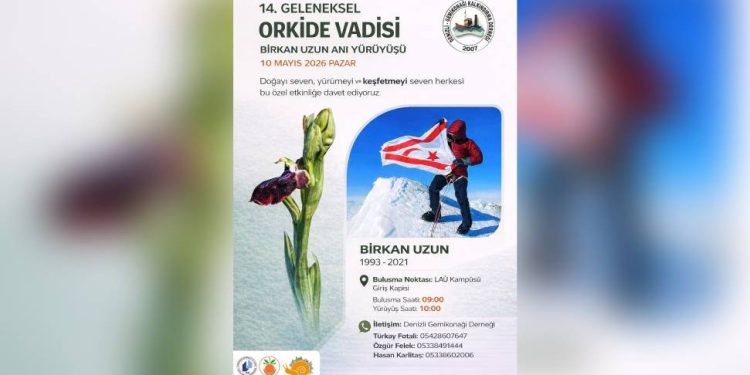Orkide Vadisi Gözlem Yürüyüşü pazar günü Birkan Uzun anısına yapılacak