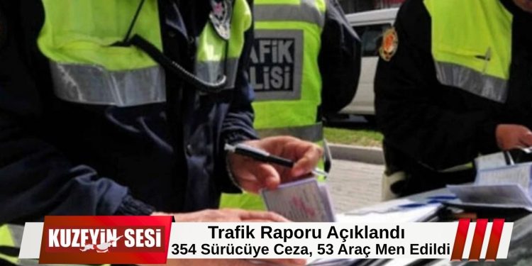 Trafik denetimlerinde 354 sürücüye işlem: 53 araç trafikten men edildi